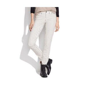 MADEWELL NWT! Size 24 Skinny Skinny Ankle Jeans Black/White Railroad Stripes